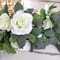 Flower Garland Rose Vine 4Pcs 28FT Artificial Floral Garland with Green Leaves Hanging Rose Vine for Wedding Party Garden Home Wall Decor (White)